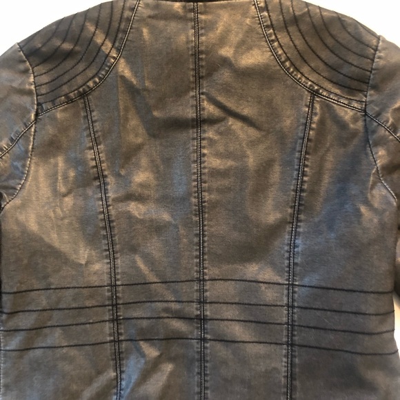 Grey faux leather jacket, Sz L - Picture 10 of 11